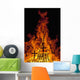Detail Of Crosses On Large Bonfire On Beach Wall Mural