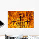 Detail Of Crosses On Large Bonfire On Beach Wall Mural
