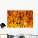 Detail Of Crosses On Large Bonfire On Beach Wall Mural