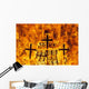 Detail Of Crosses On Large Bonfire On Beach Wall Mural