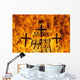 Detail Of Crosses On Large Bonfire On Beach Wall Mural