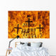 Detail Of Crosses On Large Bonfire On Beach Wall Mural