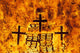 Detail Of Crosses On Large Bonfire On Beach Wall Mural