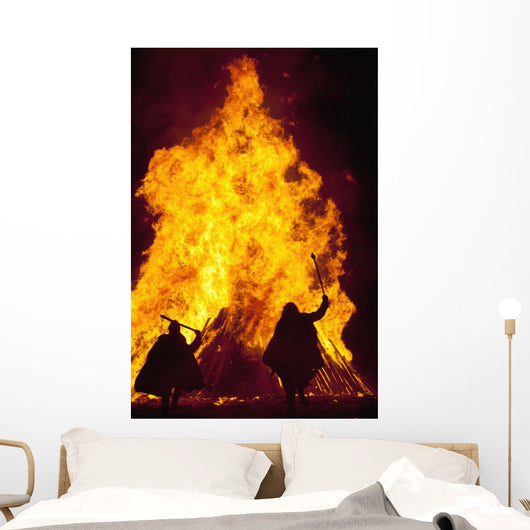 Silhouette Of Men Dressed As Norman Soldiers Wall Mural