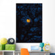 Moon Rising Behind Old Oak Tree, Petersfield, Hampshire, Uk Wall Mural