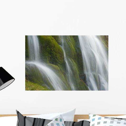 Small Waterfall Over Mossy Stones In Gleann Enich Near Aviemore Wall Mural