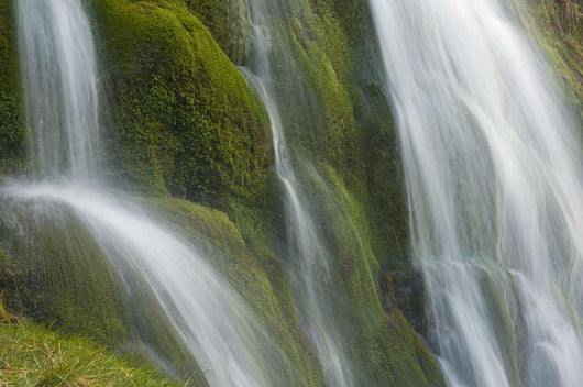 Small Waterfall Over Mossy Stones In Gleann Enich Near Aviemore Wall Mural