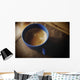 Espresso With Cream In Blue Porcelain Cup Wall Mural