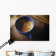 Espresso With Cream In Blue Porcelain Cup Wall Mural
