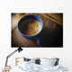 Espresso With Cream In Blue Porcelain Cup Wall Mural