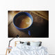 Espresso With Cream In Blue Porcelain Cup Wall Mural