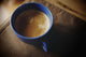 Espresso With Cream In Blue Porcelain Cup Wall Mural