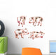 Watercolor Spotted Piglets Wall Decal Sticker Set