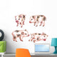 Watercolor Spotted Piglets Wall Decal Sticker Set