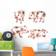 Watercolor Spotted Piglets Wall Decal Sticker Set