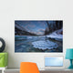 Sunset Over Ice-Covered Rock In Wheaton River Wall Mural
