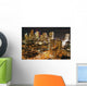 City Skyline At Night Wall Mural