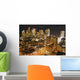 City Skyline At Night Wall Mural
