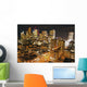 City Skyline At Night Wall Mural