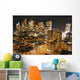 City Skyline At Night Wall Mural