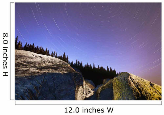 Star Trails Over Rocks In Saguenay-St Lawrence Marine Park Wall Mural