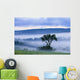 Tree And Fog At Dawn Wall Mural