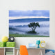 Tree And Fog At Dawn Wall Mural