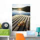 Sunrise Over Leaf On Floating Dock In Mont-Saint-Bruno National Park Wall Mural