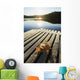 Sunrise Over Leaf On Floating Dock In Mont-Saint-Bruno National Park Wall Mural