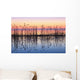 Reeds Reflected In Water At Dusk Wall Mural