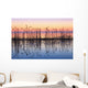 Reeds Reflected In Water At Dusk Wall Mural