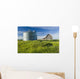 Old Barn With Metal Grain Bins Wall Mural