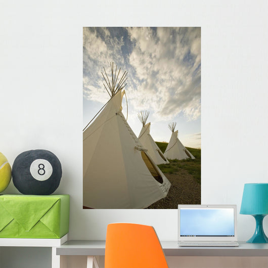 Tipis Just Outside The Grasslands National Park Wall Mural