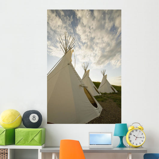 Tipis Just Outside The Grasslands National Park Wall Mural