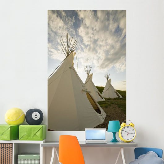 Tipis Just Outside The Grasslands National Park Wall Mural