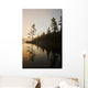 Tree Silhouettes By Rushing River Wall Mural