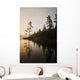 Tree Silhouettes By Rushing River Wall Mural