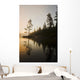 Tree Silhouettes By Rushing River Wall Mural