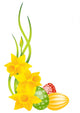 Easter eggs and daffodils Wall Decal