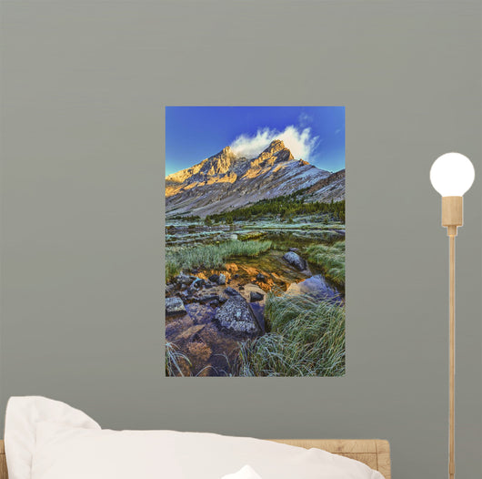 Sunrise Over A Peak Reflected In A Tarn Below Baker Lake Wall Mural