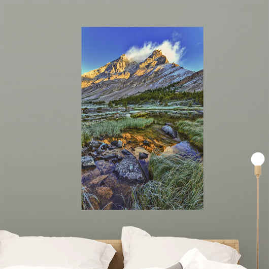 Sunrise Over A Peak Reflected In A Tarn Below Baker Lake Wall Mural