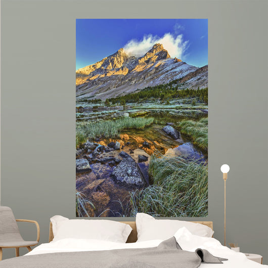 Sunrise Over A Peak Reflected In A Tarn Below Baker Lake Wall Mural