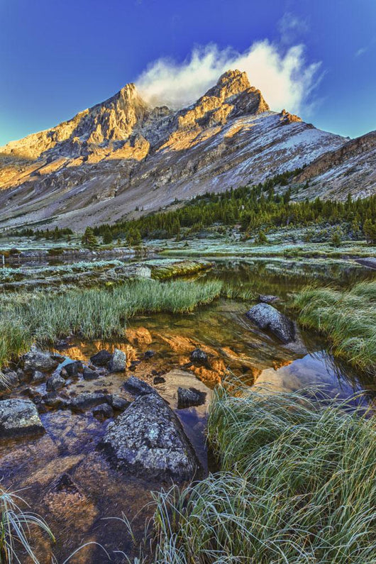Sunrise Over A Peak Reflected In A Tarn Below Baker Lake Wall Mural