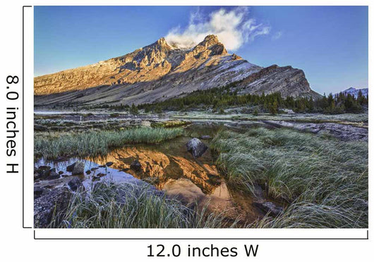 Sunrise Over A Peak Reflected In A Tarn Below Baker Lake Wall Mural