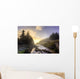 A Hiker Stands By Brook As Sunrise Burns Through The Mist Wall Mural