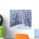 Road Across Snow-Covered Forest Wall Mural