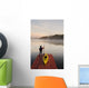 Man Standing By Kayak On Dock In Northwestern Ontario Wall Mural
