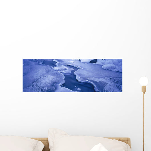 Pattern Of River Ice @ Twilight Anchorage Ak Sc Winter Wall Mural