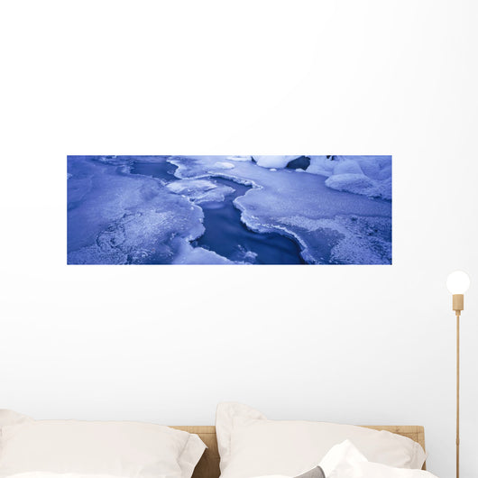 Pattern Of River Ice @ Twilight Anchorage Ak Sc Winter Wall Mural