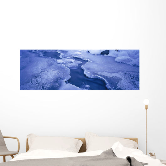 Pattern Of River Ice @ Twilight Anchorage Ak Sc Winter Wall Mural